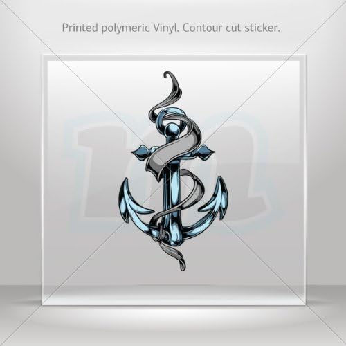 Decal Sticker Anchor car Boat Vehicle ATV jet-ski Garage door 6 X 3.3 Inches Vinyl color print 0600 XZE43