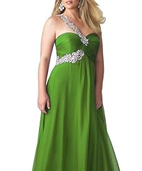 Plus Size Junior Spaghetti Strap Chiffon Sweetheart Beaded Bridesmaid Dress 