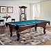 Fairview Billiard and Pub Collection by American Heritage Includes 8' Billiard Table, Arch Wall Rack, Pub Shelf, 2 Swivel Bar Stools and Accessories Kit