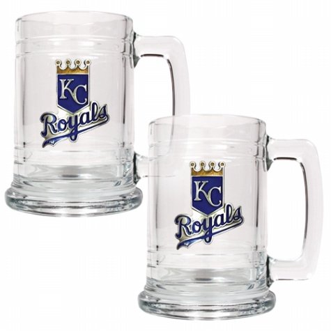 Kansas City Royals Primary Logo 2 Piece 15 oz. Glass Tankard Set