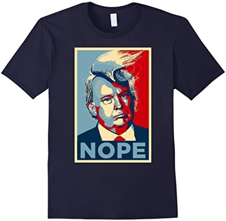 Men's Nope Donald Trump Hair Funny Overcomb President Vote T-Shirt Large Navy