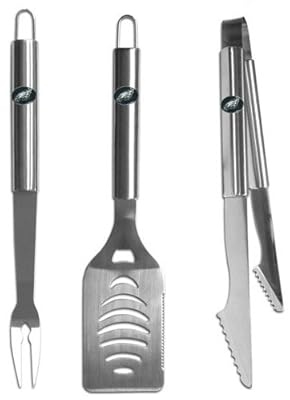 Philadelphia Eagles Grilling BBQ 3 Piece Utensil Set and 3 Piece BBQ Apron Set