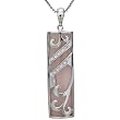 Phoenix Rose Quartz Pendant Necklace with Platinum Overlay CAREFREE Sterling Silver