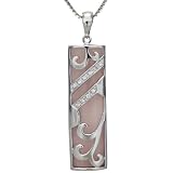 Phoenix Rose Quartz Pendant Necklace with Platinum Overlay CAREFREE Sterling Silver