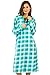 Casual Nights Women's Plaid Long Nightgown Long Sleeve Zip Up Lounger Dress