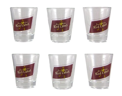 Set of 6 Johnnie Walker `Red Label` Whiskey Shot Glasses
