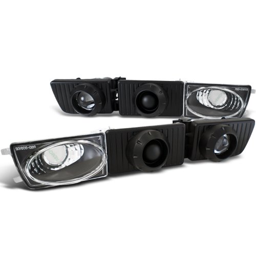 Volkswagen Golf Mk3 Jetta Cabrio Black Proj Fog Lights Lamps Bumper