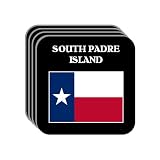 US State Flag - SOUTH PADRE ISLAND, Texas (TX) Set of 4 Mini-Mousepad Coasters