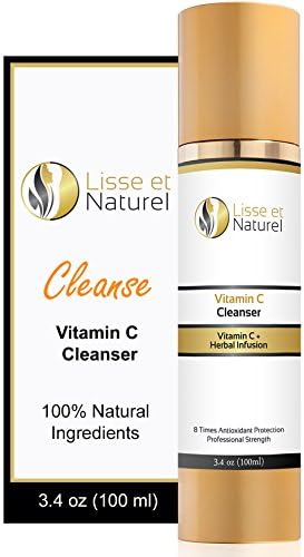 Lisse et Naturel Vitamin C Facial Cleanser - This Natural &amp; Organic Face Wash Is The BEST Anti Aging Facial Cleanser On The Market - It Deep Cleans Pores While Providing 8 Times The Anti Oxidant Protection. Large 3.4 OZ Size