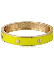 Enamel Hinge Bolt Accents Bangle Bracelet, 2.75"