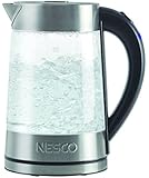 Nesco GWK-02 Electric Glass Water Kettle, 1.8-Quart, Gray