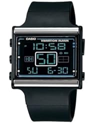 Casio Womens Vibration Alar LDF10-1A Black Resin Quartz Watch with Digital Dial
