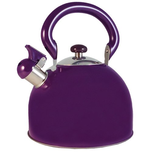 FancyCook Stainless Steel Whistling Purple Tea Kettle 3-Qt