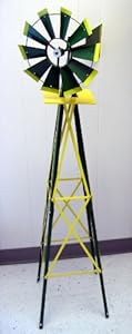 4-1/2' Decorative Windmill Green With Yellow Tips