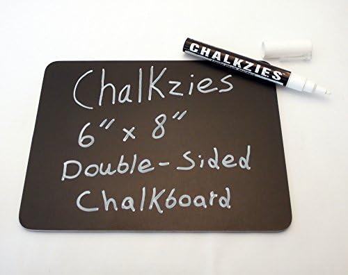 Chalkzies 6"x8" Double Sided Chalkboard (2-Pack + 2 White Liquid Chalk Markers)