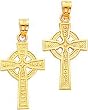 14K Gold Reversible Celtic Cross Pendant