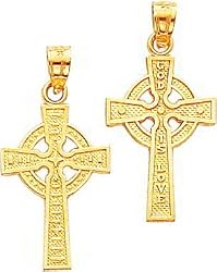 14K Gold Reversible Celtic Cross Pendant