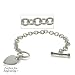 Heart Charm Bracelet Silver Solid Ladies Engravable