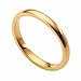 2mm Gold Plated Polished Tungsten Carbide Wedding Ring Classic Half Dome Band
