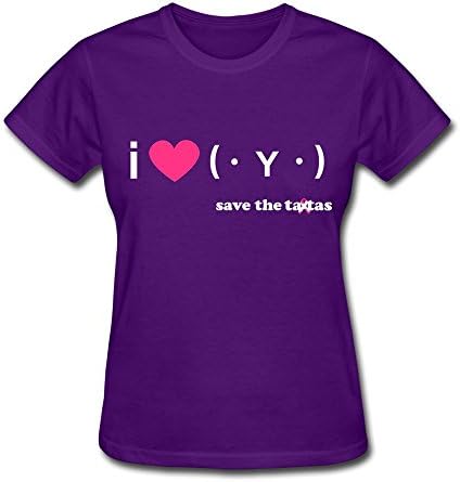 Official Save The Ta-tas I Love Ta-tas Text TeeT Shirt For Women Purple