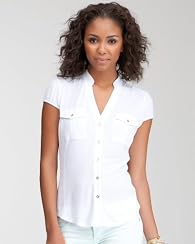 Contrast Knit Silk Shirt