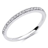 14K White Gold Round-cut Diamond Ladies Women Cut Wedding Anniversary Ring Band (0.24 CTW., G-H Color, SI1-2 Clarity)