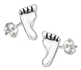 Sterling Silver Mini Foot Earrings on Posts.