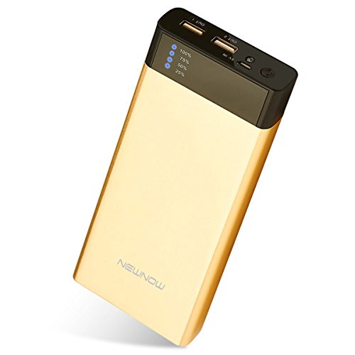NewNow 20000mAh Power Bank 2 Port USB Portable Charger External Battery Pack for iPhone,iPad,Samsung Galaxy,Nexus,HTC,other Phones and Tablets-Golden