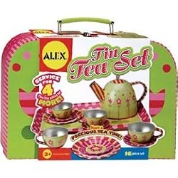 ALEX TOYS TIN 16 PC TEA SET IN CARRY SUITCASE