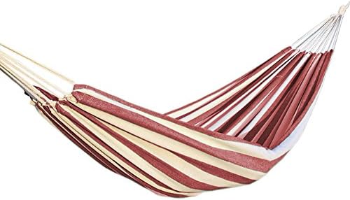Fashion Cotton Yarn Cotton Plain Striped Thickened Outdoor Child Adult Single Swing Bed Hammock (Wine Red)