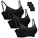 Women's Adjustable Seamless Nursing Bra Push Up Comfort Sleep Bralette Black,3PCS/Pack(Black),Medium