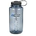 Nalgene BPA Free Tritan Wide Mouth Water Bottle, 32 Oz, Gray with Black Lid
