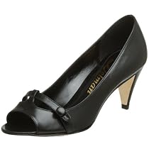 Delman Women's A-Lovely Peep Toe Pump,Black,8 M