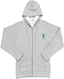 NCAA Michigan State Spartans Antigua Ladies Heather Gray Front Zip Fleece Hoody