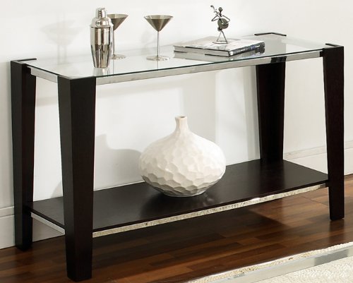 Steve Silver Company Newman Tempered Glass-Top Sofa Table