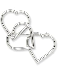 14k White Gold Hearts Pin