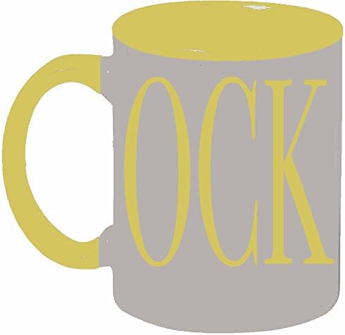 OCK White / Yellow Handle Coffee Tea Mug Cup 11-ounce (oz) by Future Sales Inc