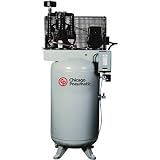 - Chicago Pneumatic Reciprocating Air Compressor - 5 HP, 80 Gallon, 208/230 Volt, 1-Phase, Model# RCP-581H