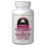 Acetyl L-Carnitine & Alpha Lipoic Acid 500/150mg 30 Tablets - By Source Naturals