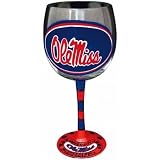 Mississippi Rebels Hand-Painted 16oz. Wine Glass