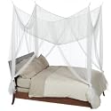 Full Size Four Point White Bed Canopy
