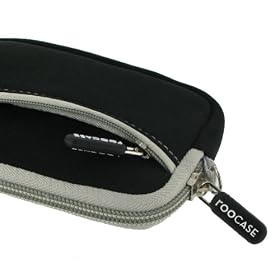 rooCASE Neoprene Sleeve (Black) Carrying Case for Panasonic Lumix DMC-FH25 Digital Camera