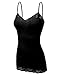 2 or 4 Pack Bozzolo Women's Junior and Plus Adjustable Spaghetti Strap Lace Tank Top