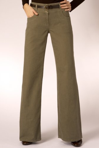 Per Una Wide Leg Stud Belt Canvas Trousers clothing