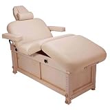 Oasis Stationary Massage Table with Full Cabinet - Quickship Package: Fabric Color-Ivory