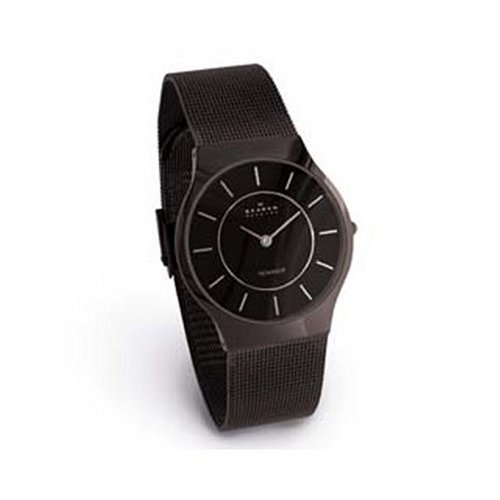 Skagen Men's Black Titanium Mesh Bracelet Watch #233LTMB