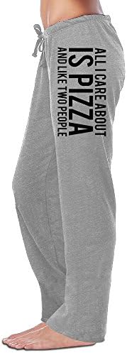PTCY Women's Sweatpants ALL I CARE ABOUT IS PIZZA Custom Ash Size M