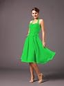 Elegantes Neckholder Chiffonkleid, Cocktailkleid, Kleid, Farbe gr&uuml;n