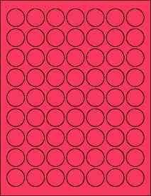 (6 SHEETS) 378 1" Blank Round Circle Fluorescent HOT PINK Stickers for Inkjet & Laser Printers. Size: 8-1/2"x11" Standard Sheets
