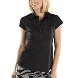 Merona® Collection Petites Short Sleeve Pleated Woven Top - Ebony